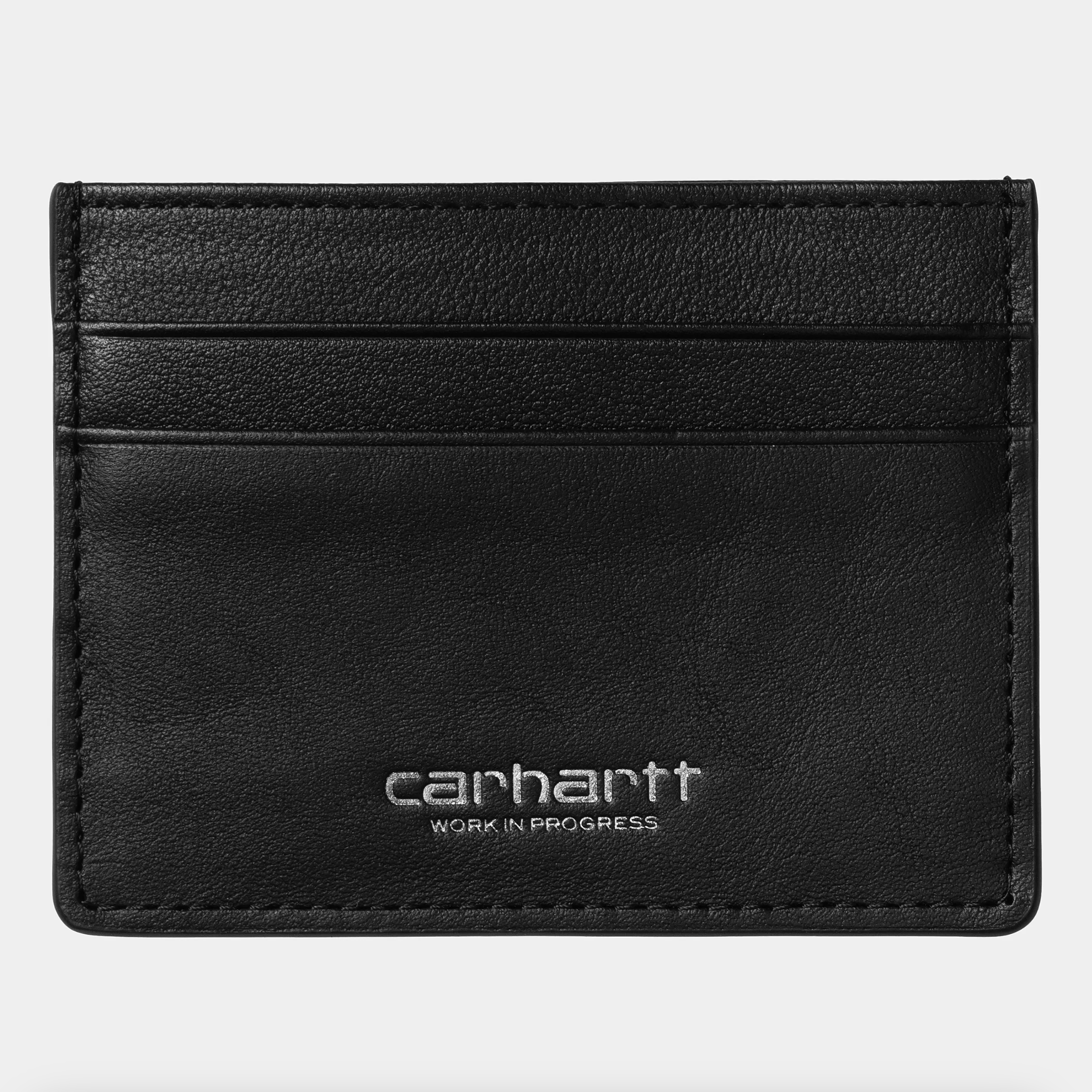 -(C015)-CARHARTT WIP LOGO VEGAS CARDHOLDER 牛皮 卡夾 銀字-I033109