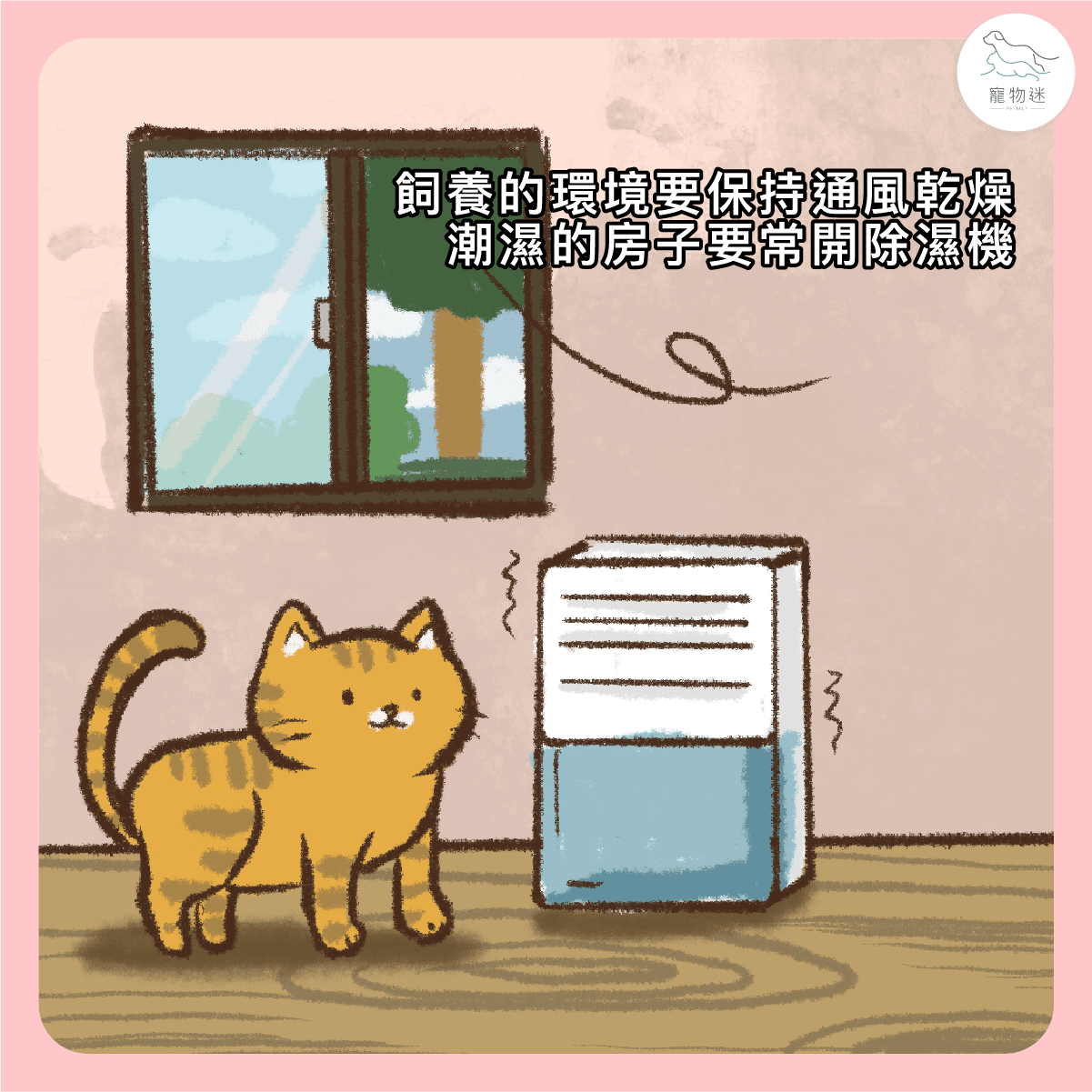 保持居家通風與乾燥，潮濕地區建議搭配除濕機