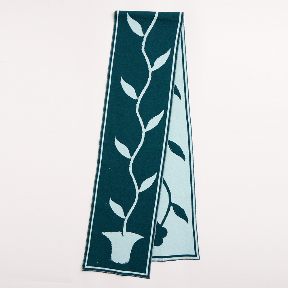 Hai‘an Road Flower Very Tall Scarf- Green