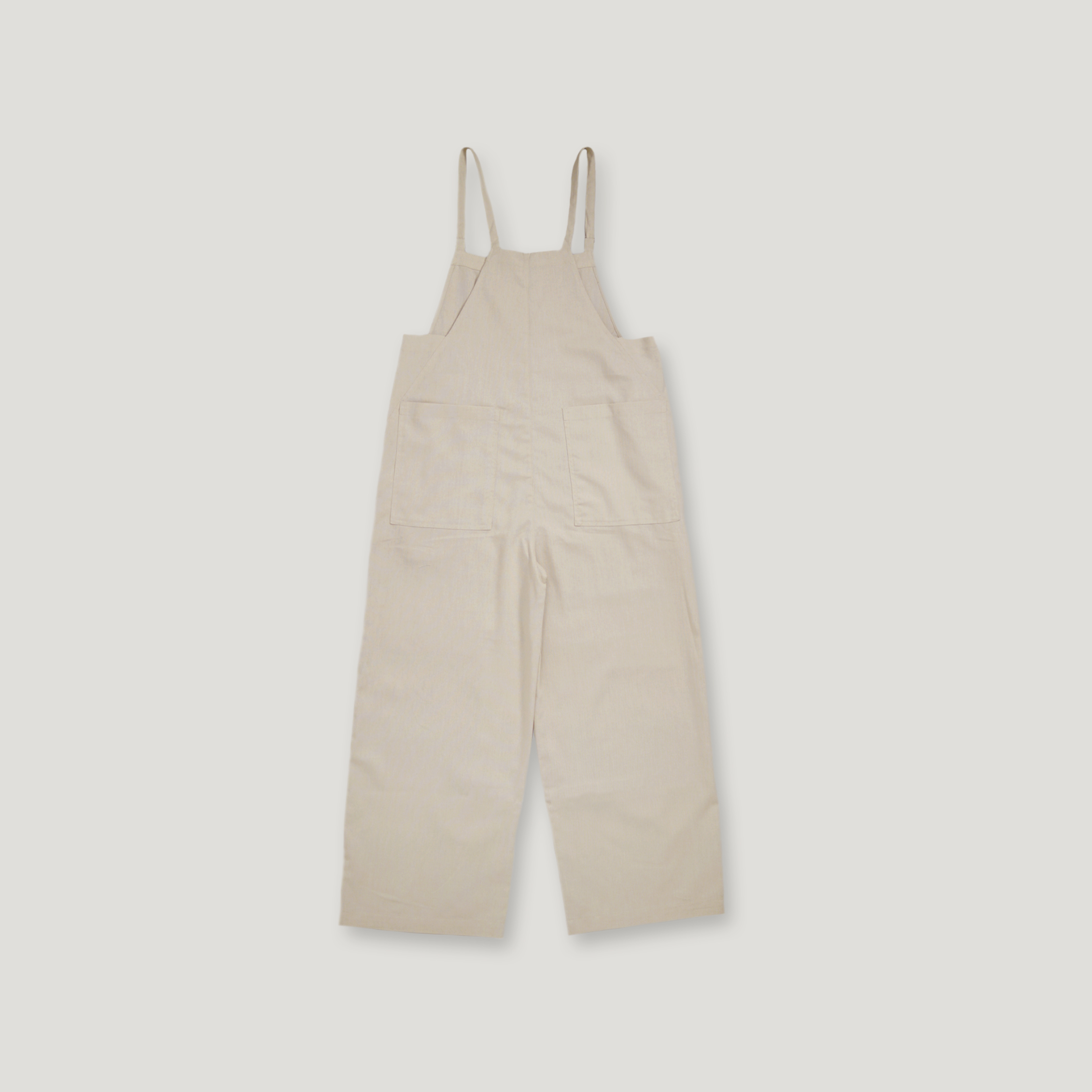 J.P.L. 法國亞麻吊帶工作寬褲