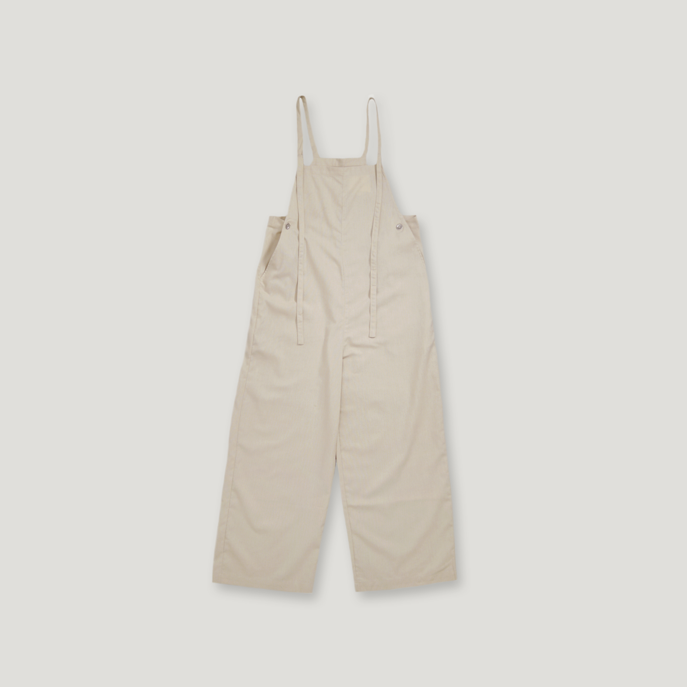 J.P.L. 法國亞麻吊帶工作寬褲