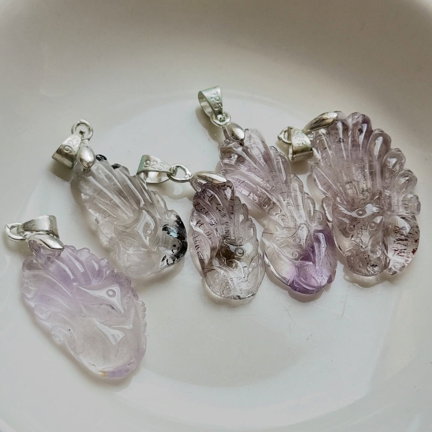 [原石] 紫超七水晶 九尾狐 項鍊吊墜