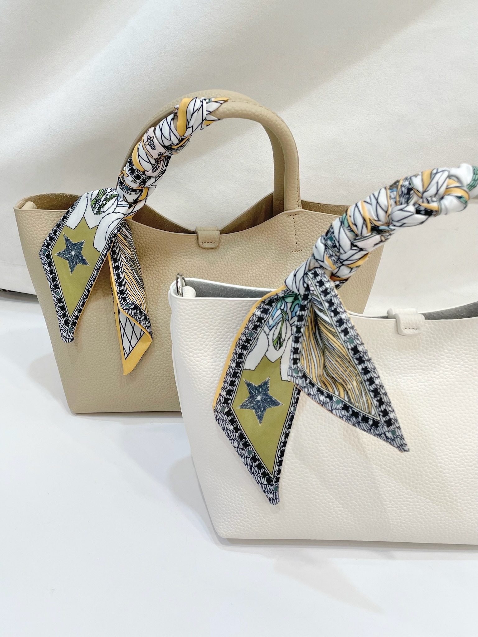 優雅領巾皮革提包