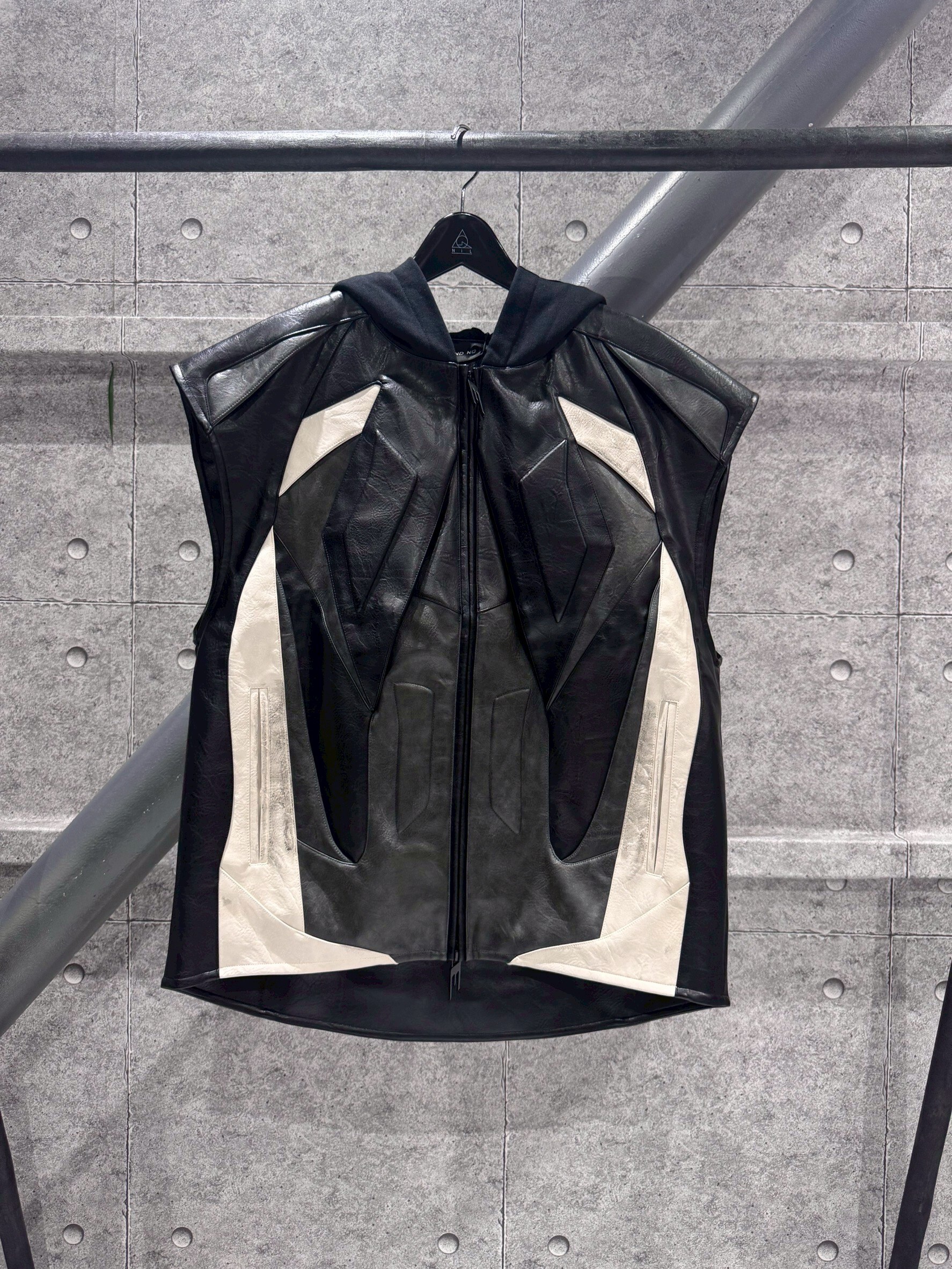 BLINDNOPLAN 重工拼色 做舊機車 背心外套