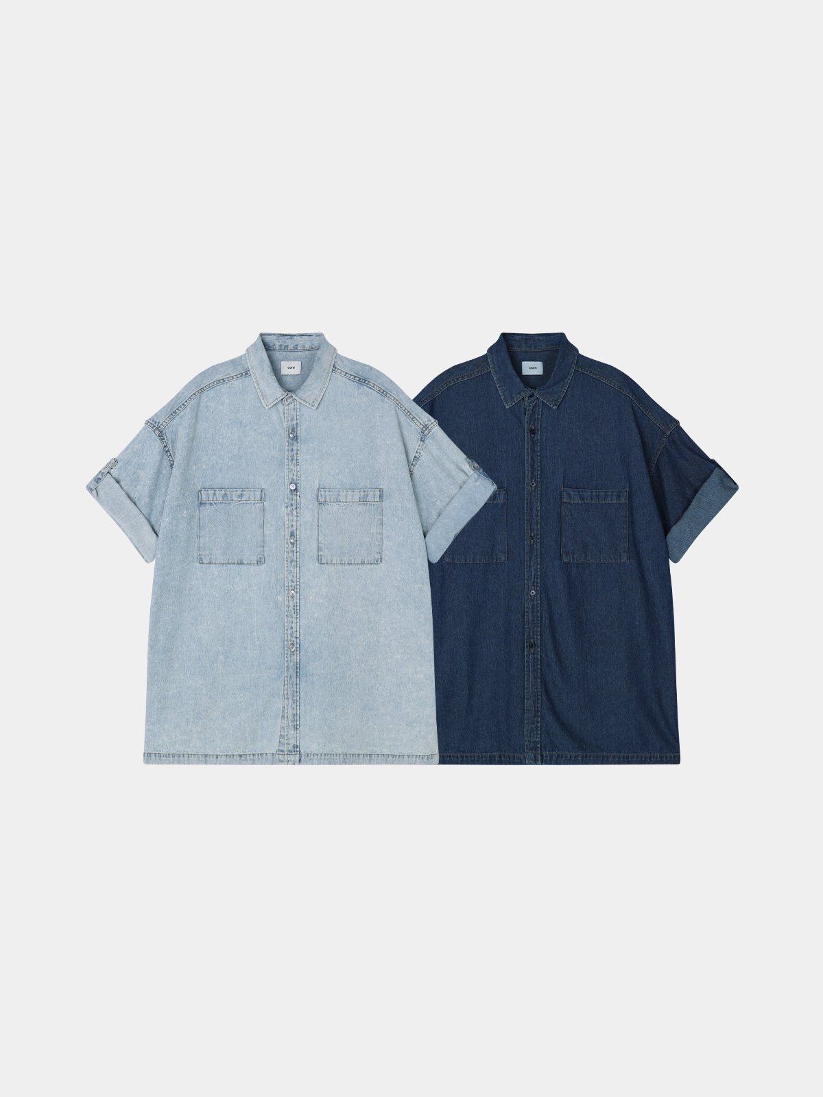 洗水淨色短袖牛仔恤衫 OWN-098S