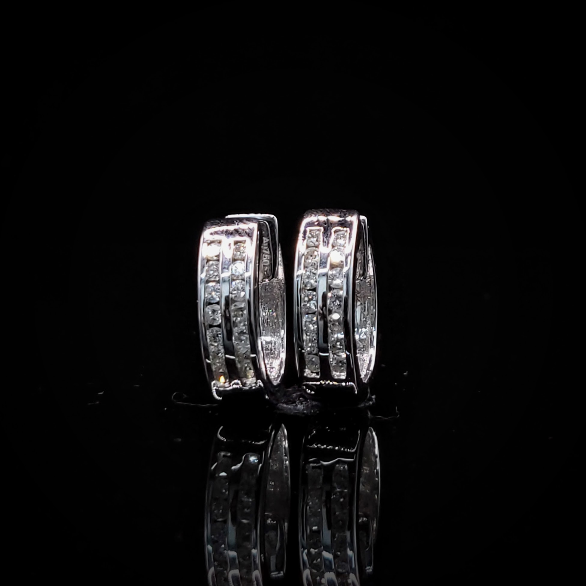 18K White Gold 0.54ct Diamond Hoop Earrings