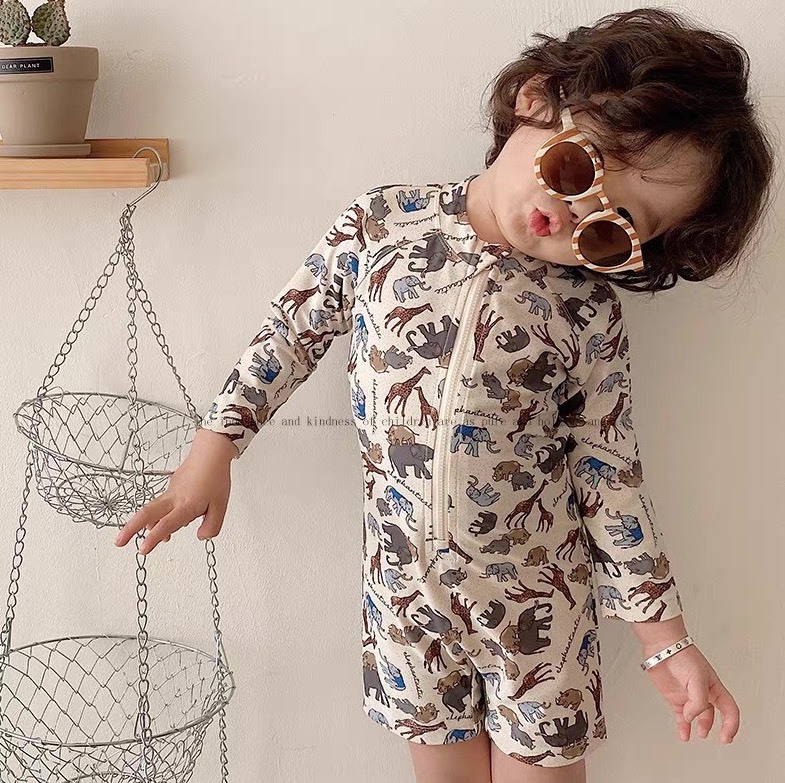 可愛動物防曬連身泳衣套裝 / 2款