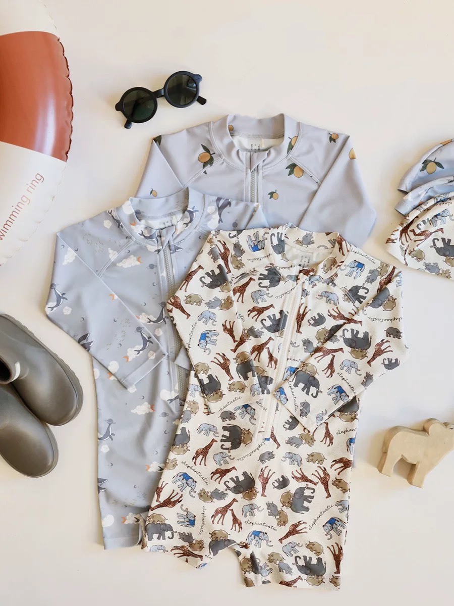 可愛動物防曬連身泳衣套裝 / 2款
