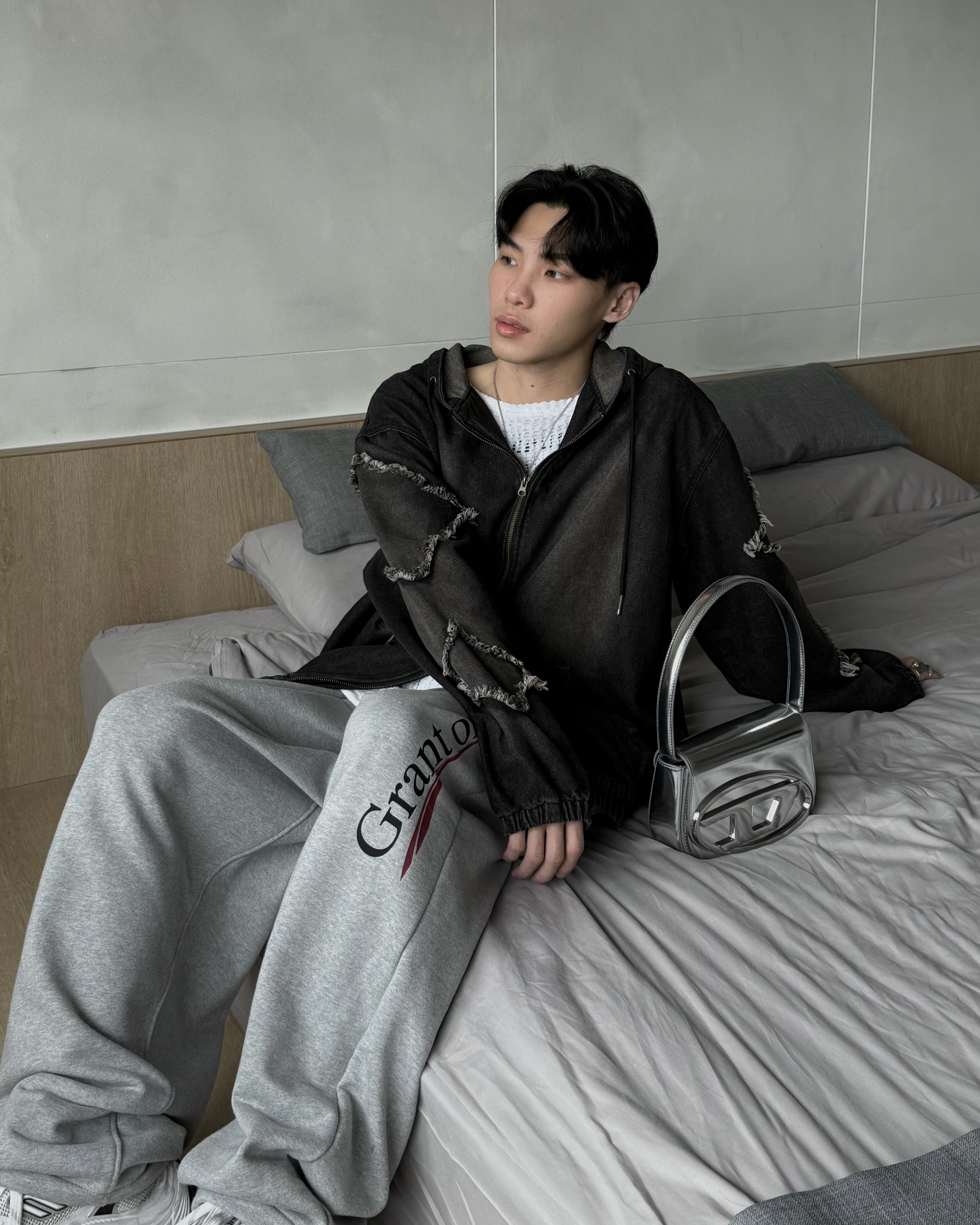 𝐇·𝐓·𝐒 韓國 布拉格 水洗 復古 仿舊設計 芒星 四季 連帽外套