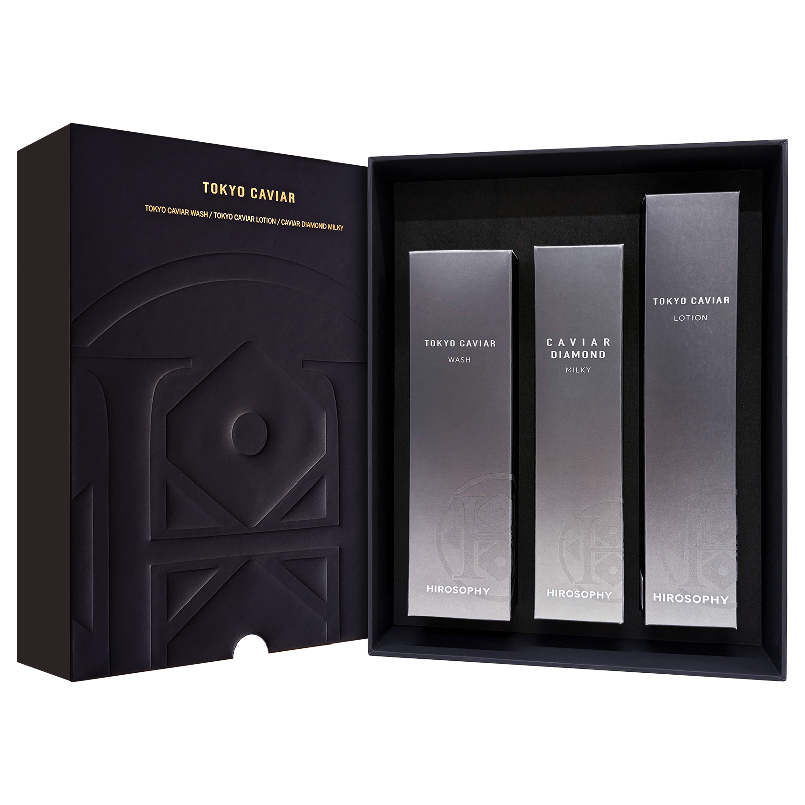日本【 魚子醬套裝3件】HIROSOPHY 熙若索霏 魚子醬洗面乳 (100g)、魚子醬乳液 (110ml)、魚子醬鑽石乳液 (90ml) 【正品】促進細胞生長 保持細胞正常機能