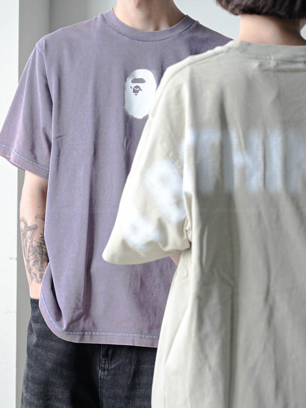 KTQ STORE ‧ BAPE 猿人頭T 灰紫1L30109307-CHARCOAL 米綠1L30109307-OLIVE