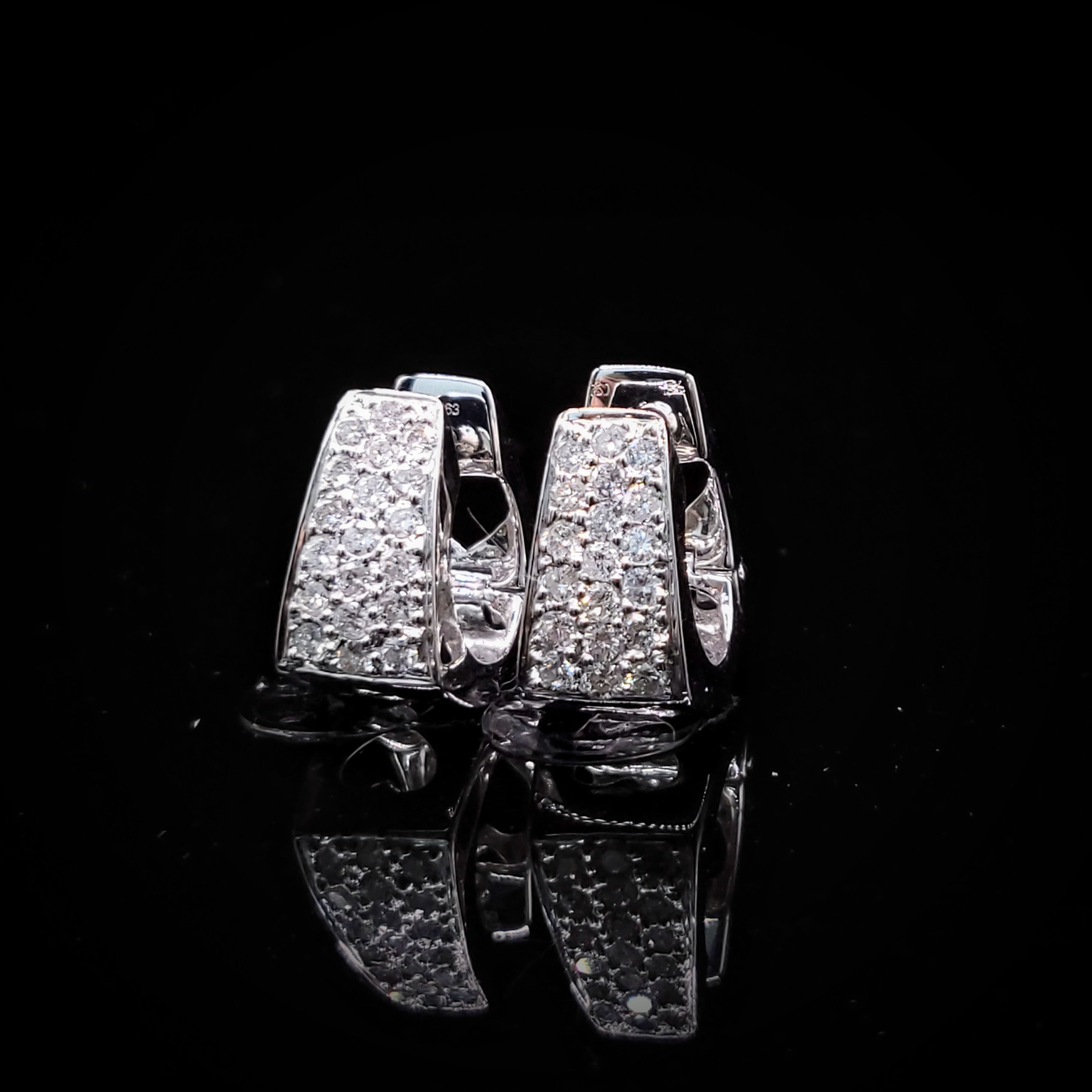 18K White Gold 0.63ct Diamond Hoop Earrings