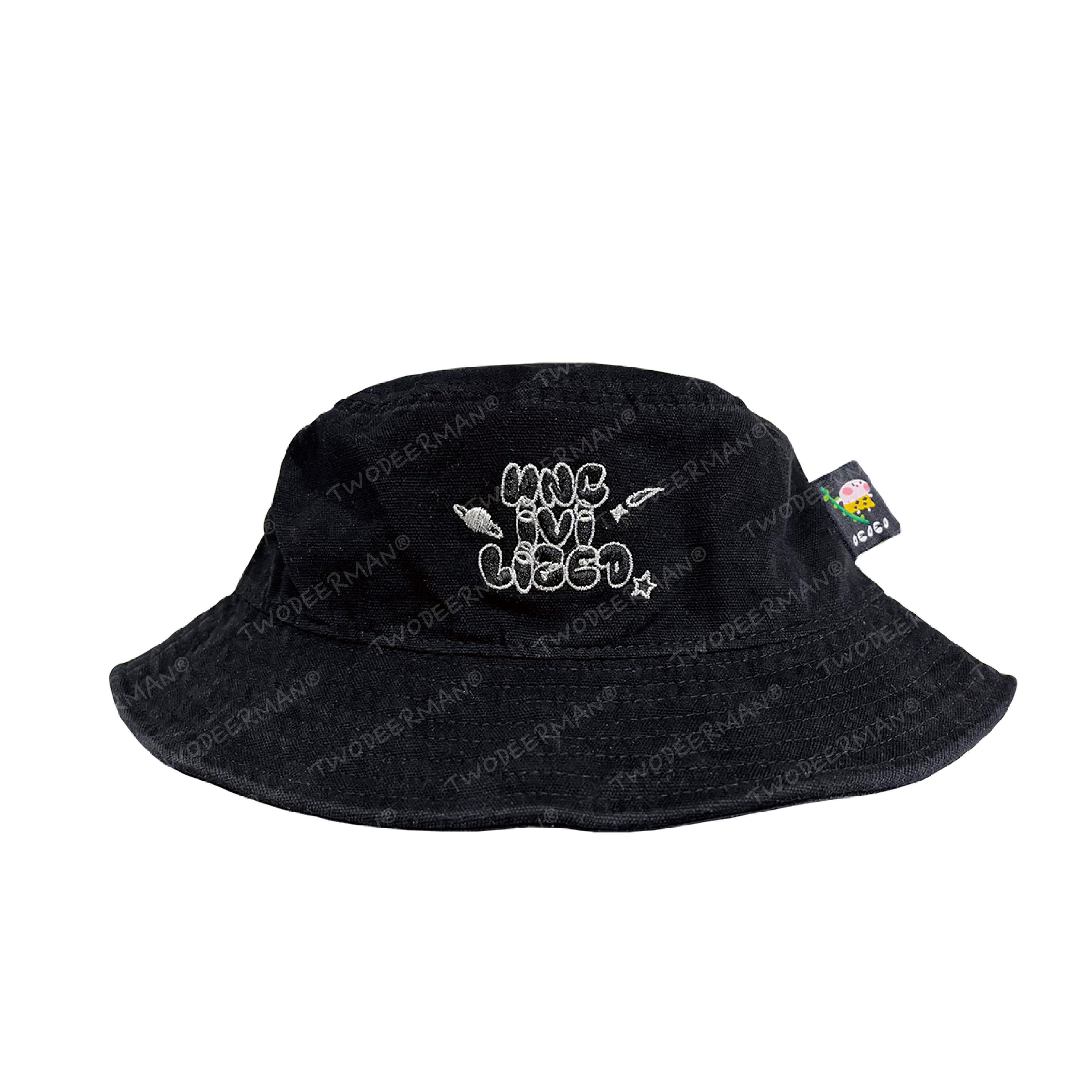 原始人金發刺繡漁夫帽