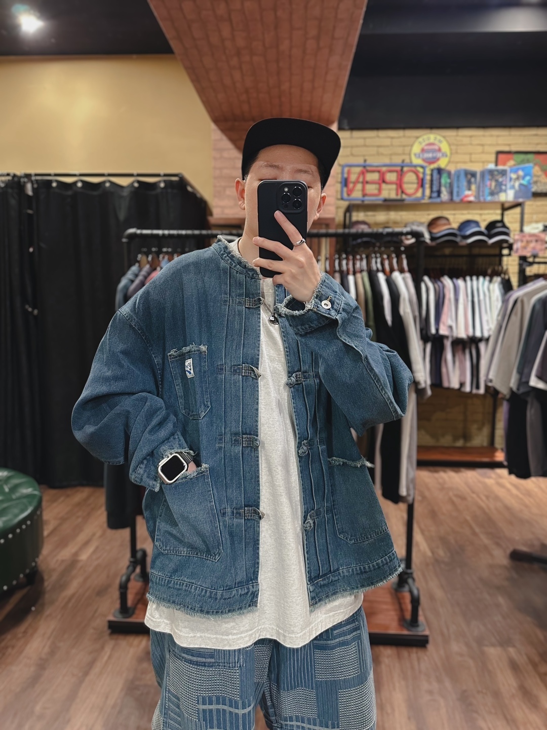 唐裝風流蘇水洗牛仔外套