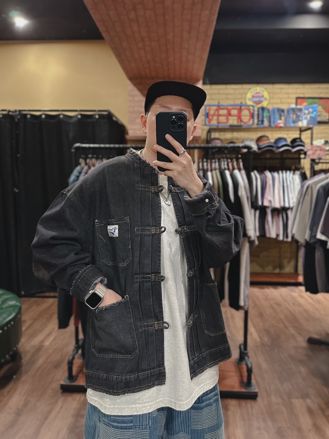 唐裝風流蘇水洗牛仔外套