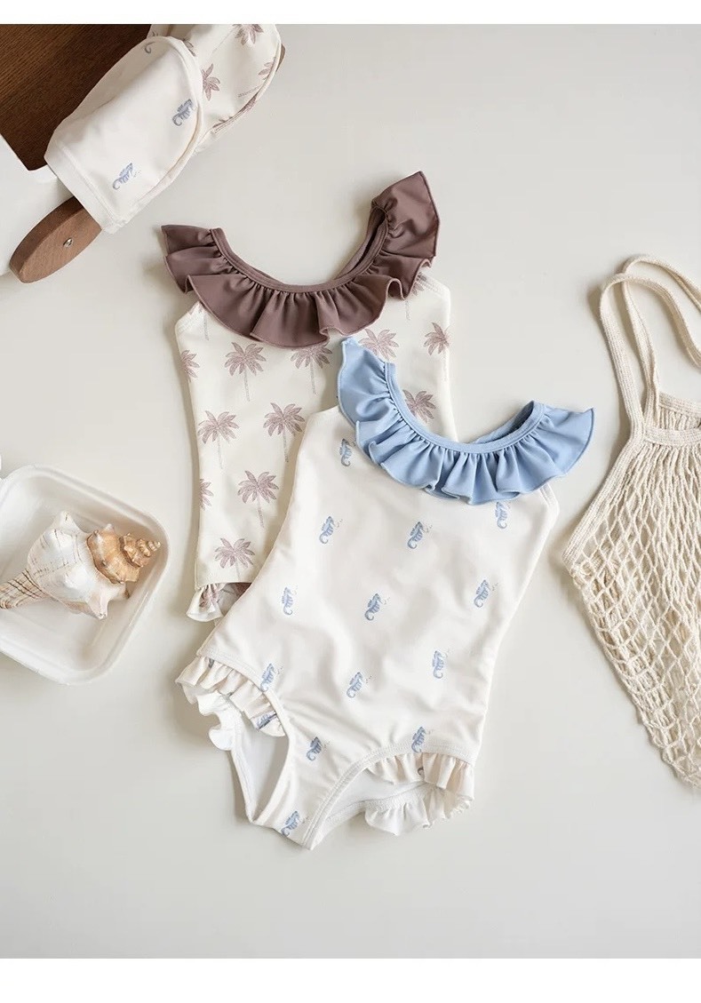 花邊領海馬棕梠連身泳衣套裝 / 2款