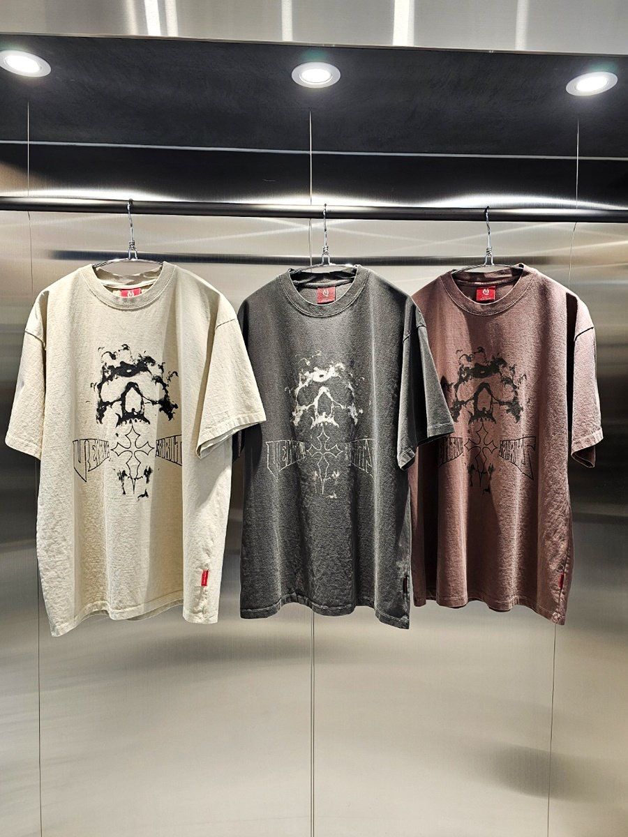 洗水英文字圖案短袖Tee VENTIQUE-057T