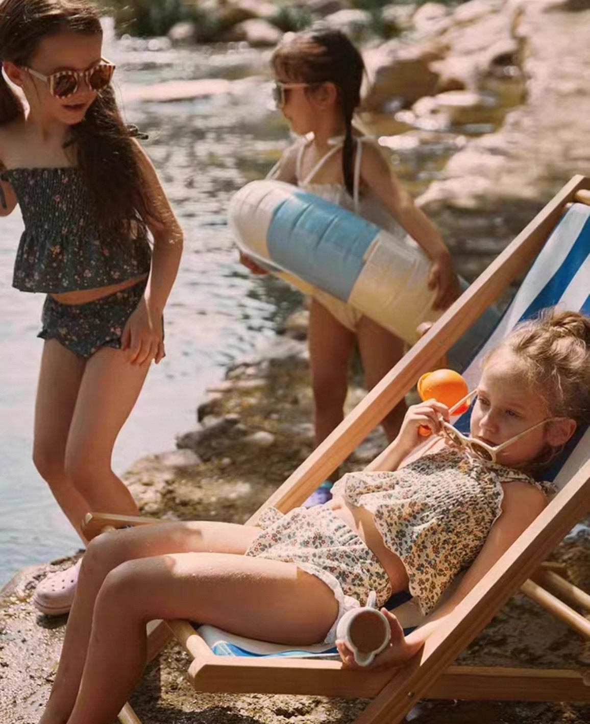 渡假碎花綁帶比基尼 ＆ 連身泳衣套裝 / 2色