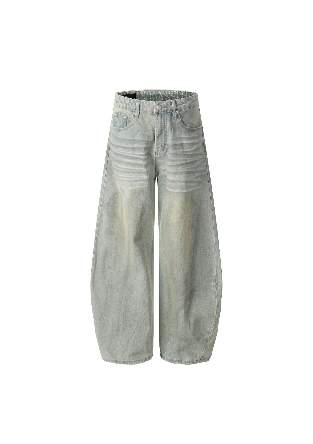 - SIMPLEACTION - 廢土風泥染baggy彎刀褲