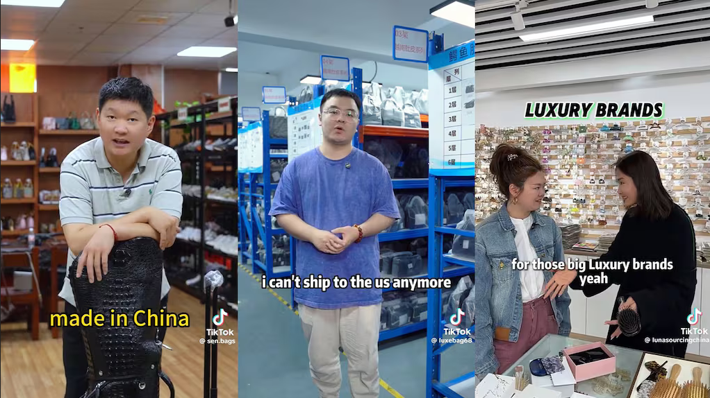Chinese manufacturers are taking to TikTok claiming to make luxury products. (TikTokBoF)