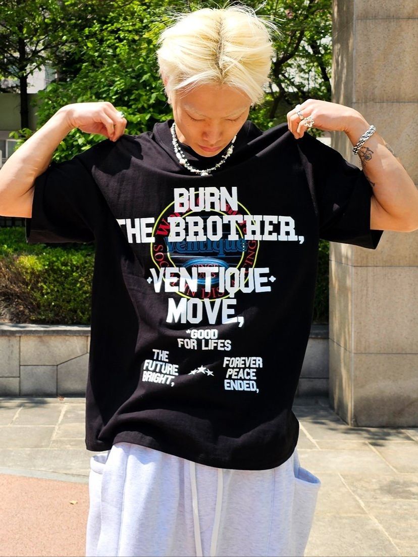 英文字圖案短袖Tee VENTIQUE-062T