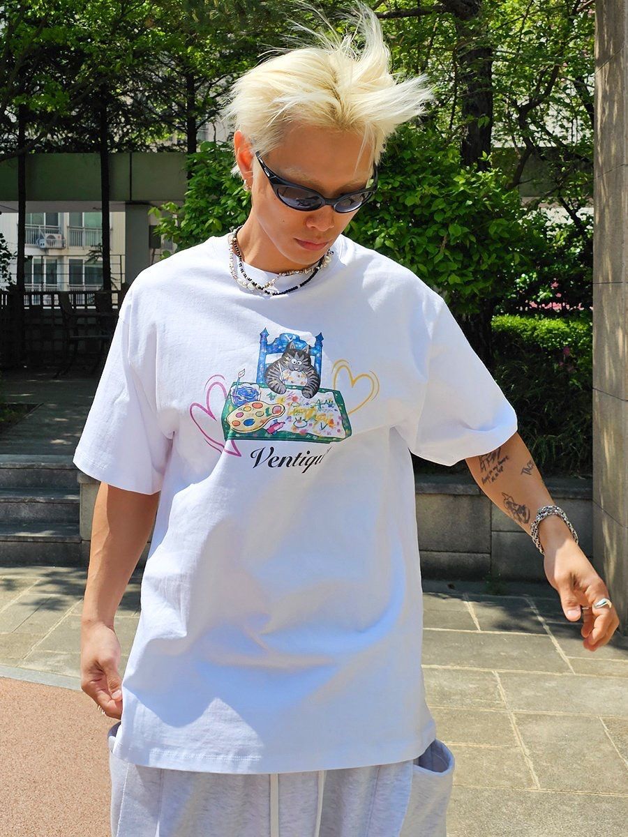 英文字圖案短袖Tee VENTIQUE-063T