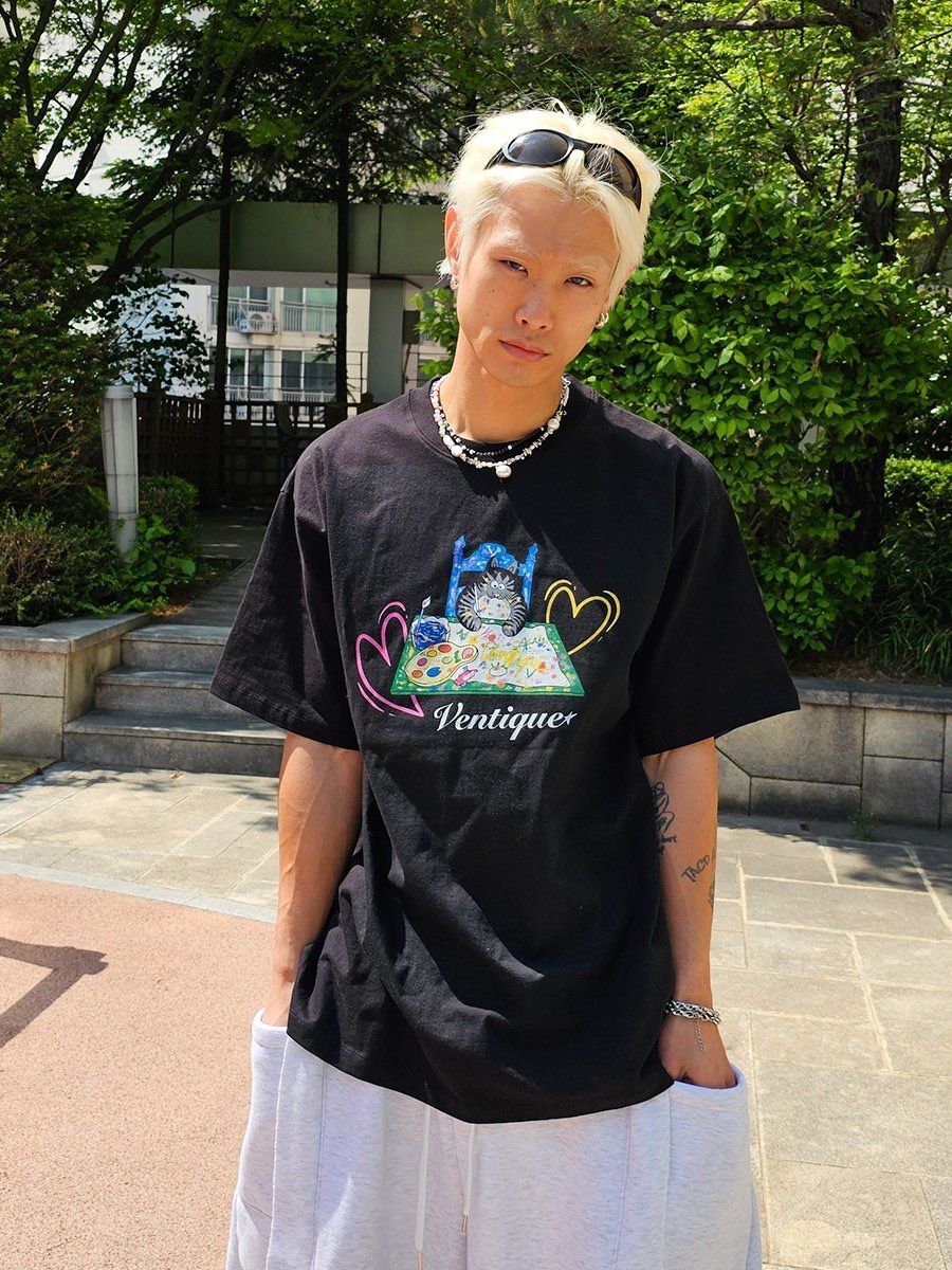 英文字圖案短袖Tee VENTIQUE-063T