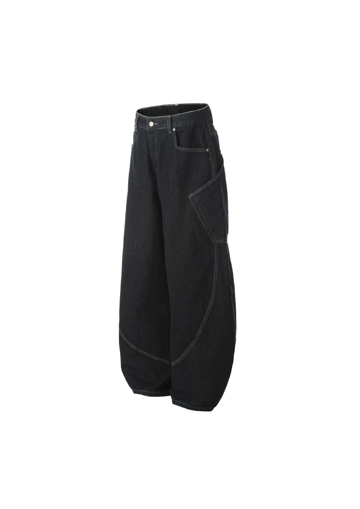 - SIMPLEACTION - 美式做舊單寧側彎褲