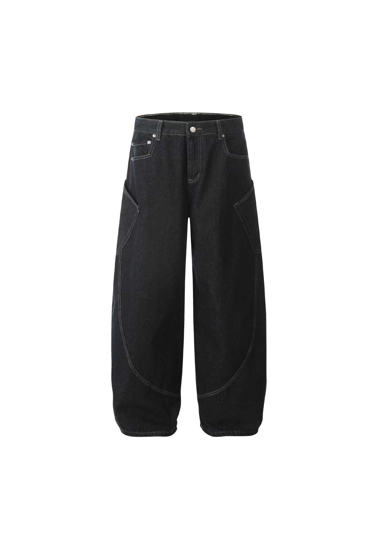 - SIMPLEACTION - 美式做舊單寧側彎褲