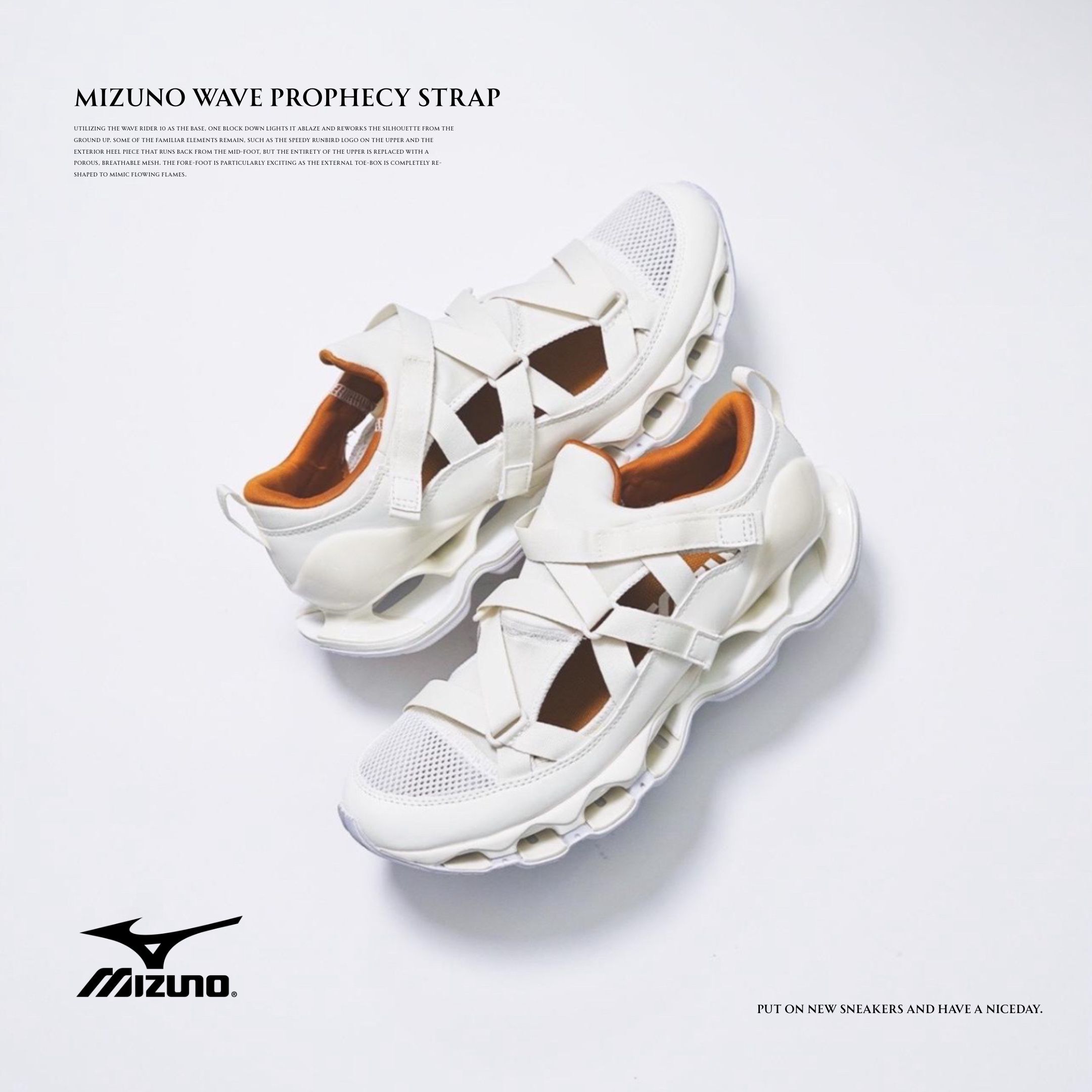 NICEDAY 代購 Mizuno Wave Prophecy Strap 涼鞋 機能鞋 登山 白 束帶 白橘 D1GA251902