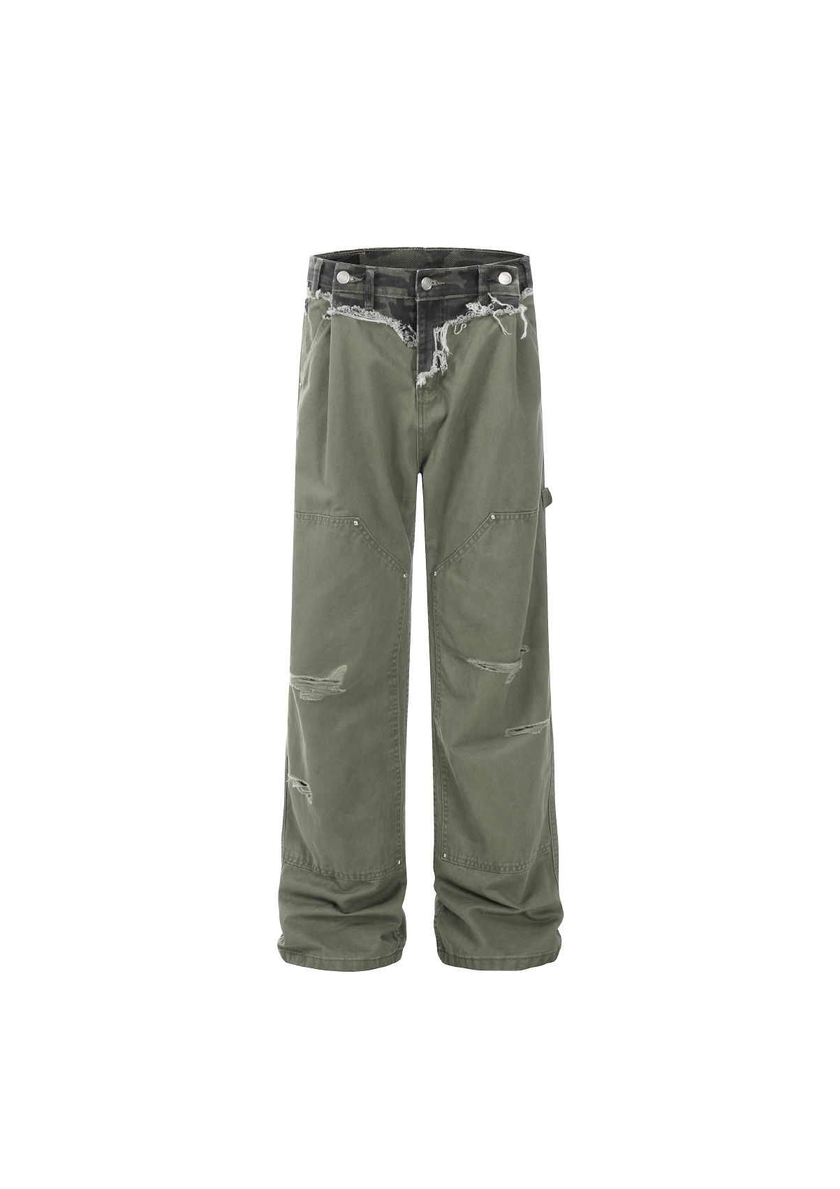 - SIMPLEACTION - 撕裂感迷彩工裝褲