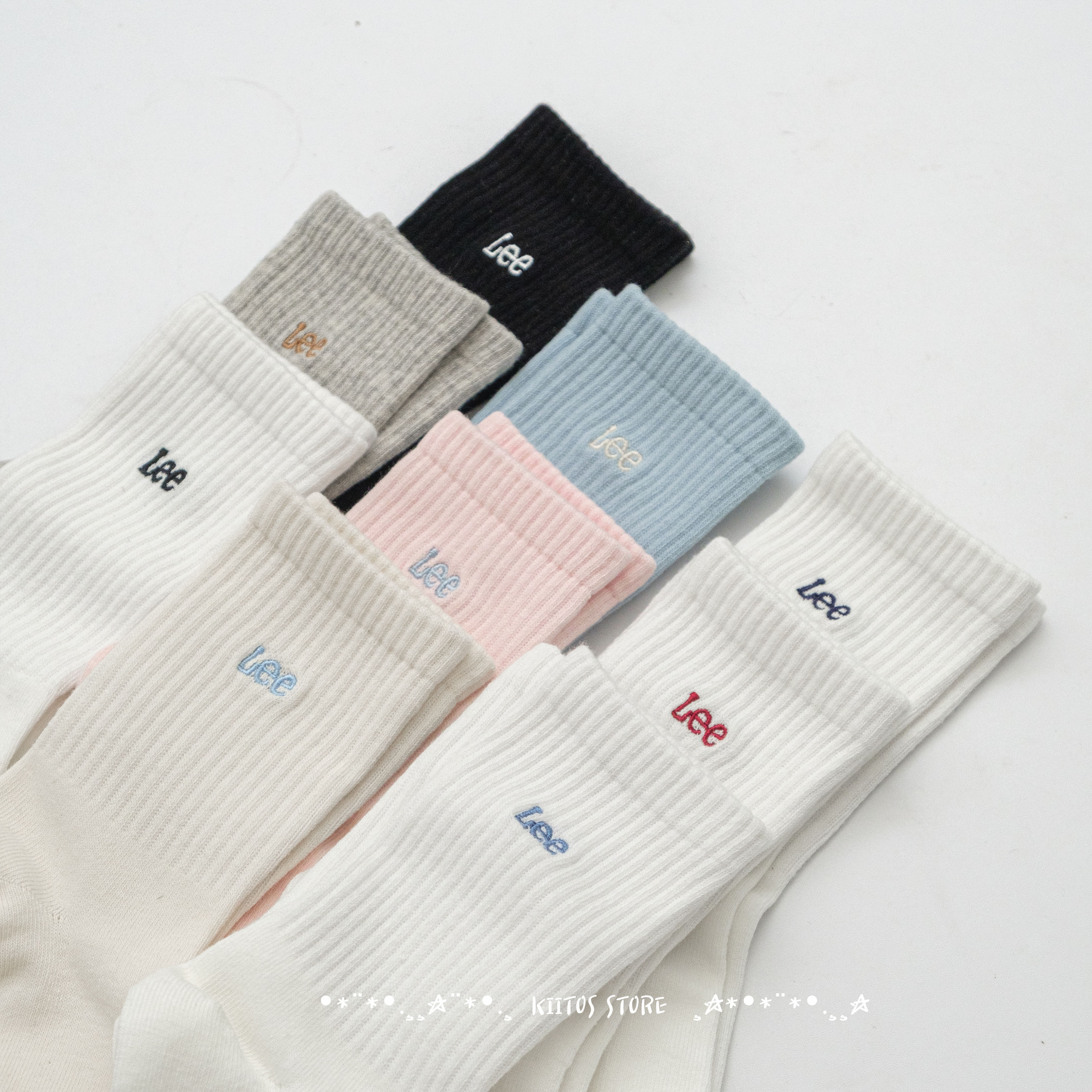 現貨 Lee 經典標誌 Logo 盒裝 襪子 三件組