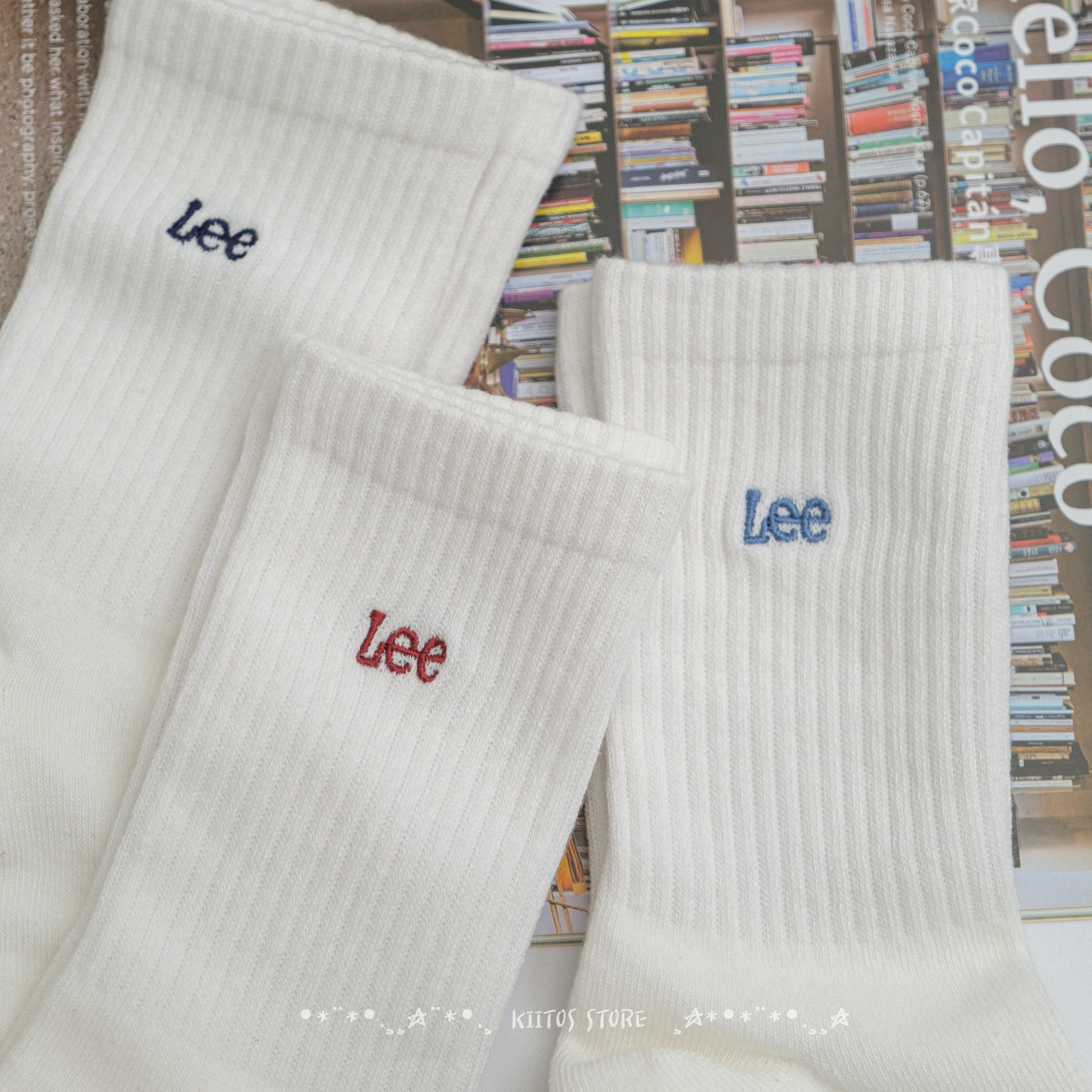 現貨 Lee 經典標誌 Logo 盒裝 襪子 三件組