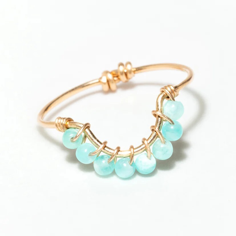1YA0512-085 YAY PARIS Frida Ring Amazonite Rolled Gold #100PAFR1103 (A-EU-E)