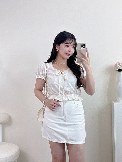 超顯瘦Ａ字牛仔短裙 2色