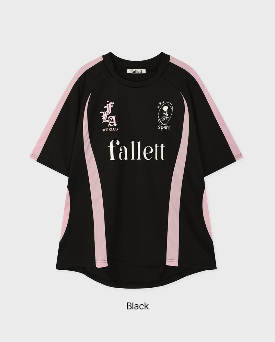 fallett ラグビーシャツ 黒とピンク 限時優惠．FALLETT SPORTS CLUB FOOTBALL JERSEY｜男女通用