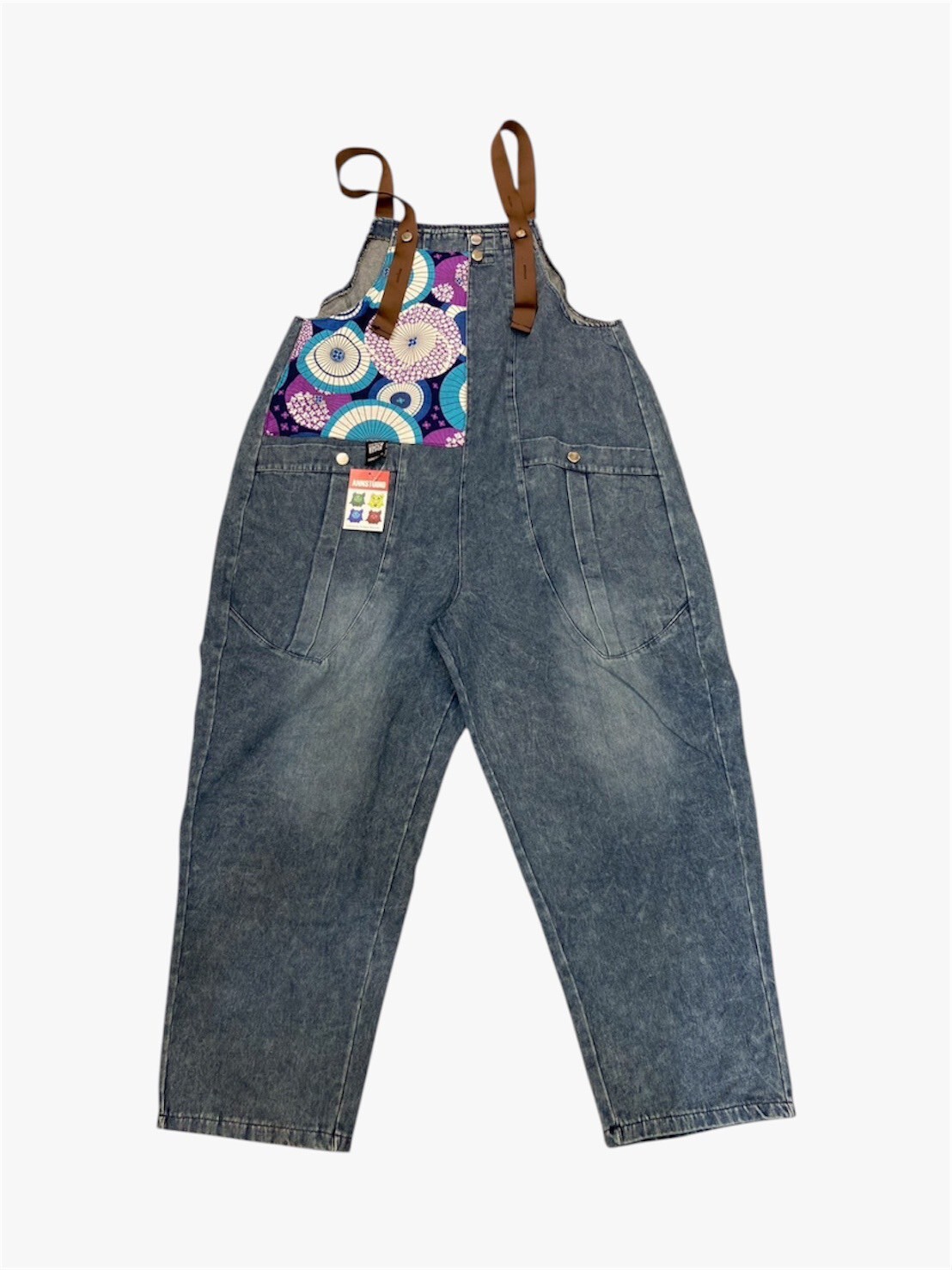 Annstudio / 雙口袋圖騰吊帶褲