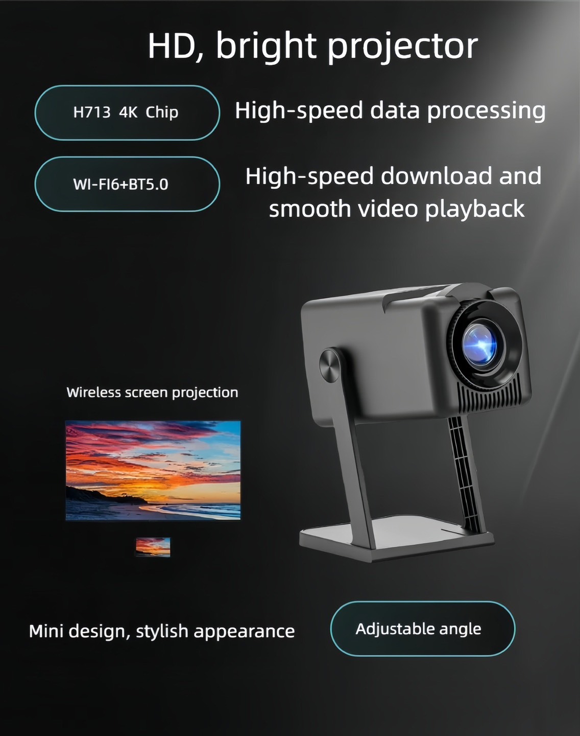<第二代> 多媒體智能無線投影機 4K