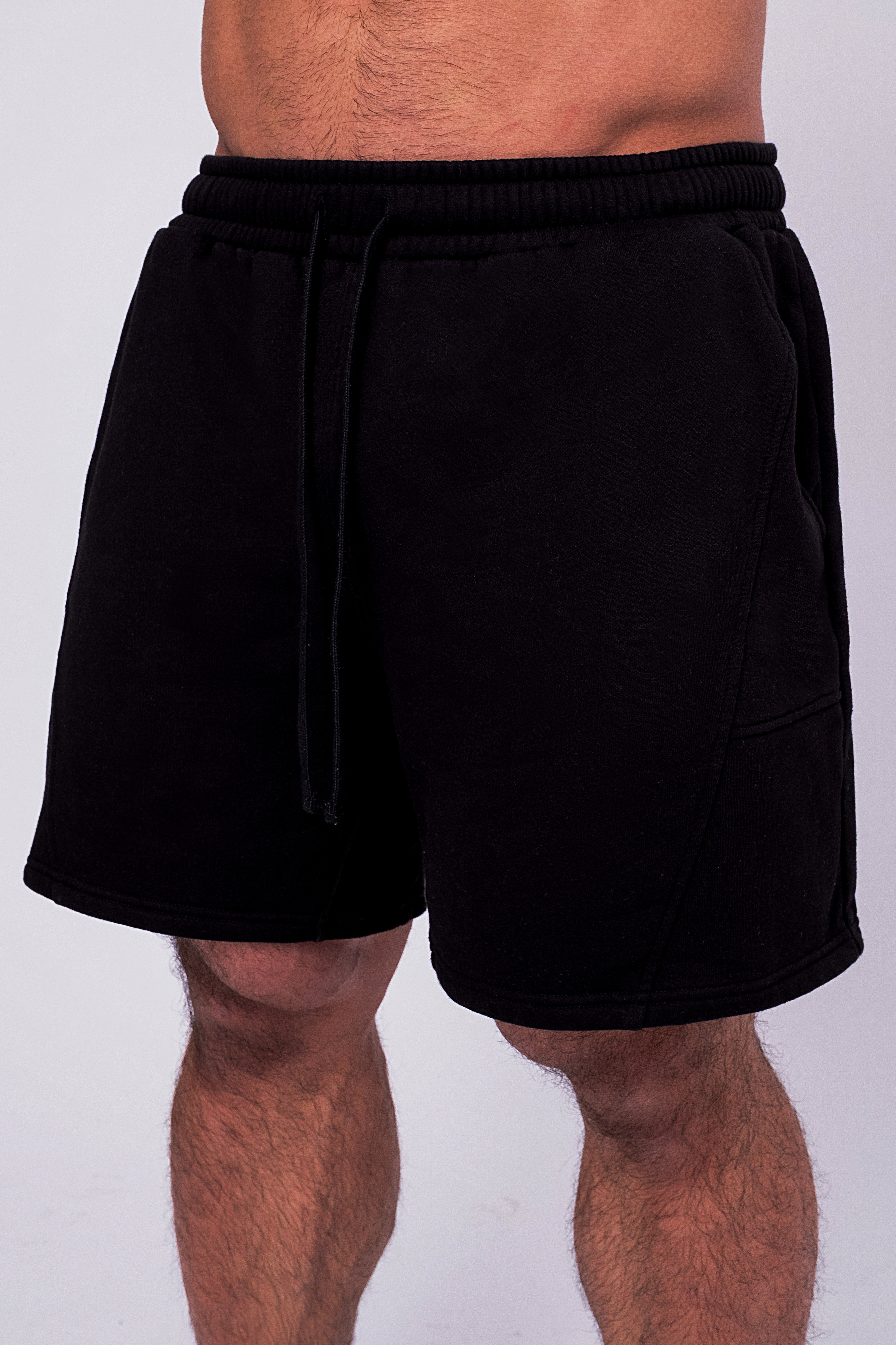 寬版休閒短褲－黑