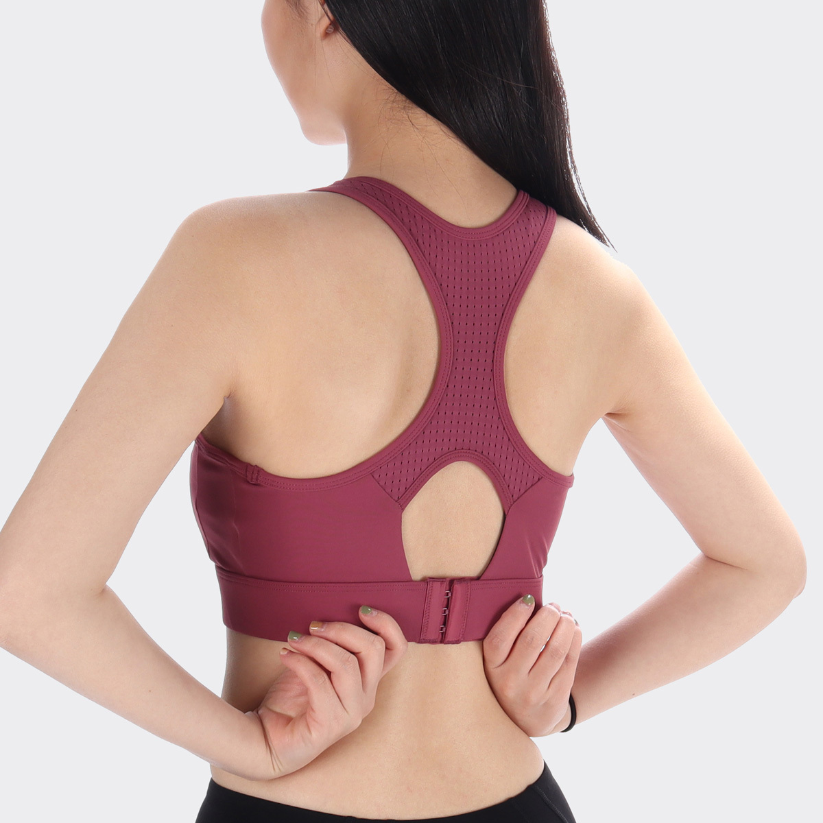 中強度網孔工字挖背背扣瑜珈/運動/機能內衣【固定罩杯】*