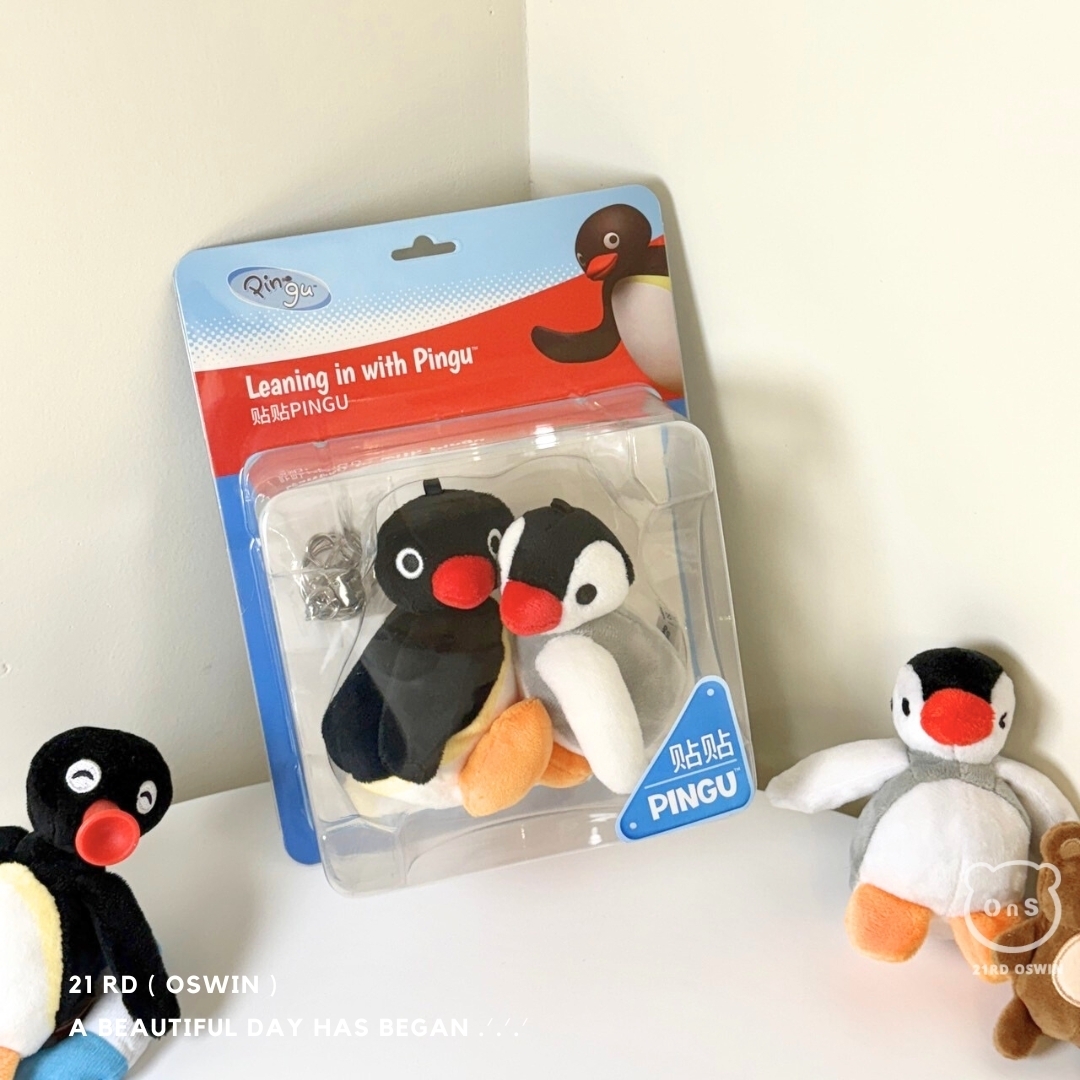 PINGU 企鵝家族 愛的抱抱系列 磁吸絨毛吊飾