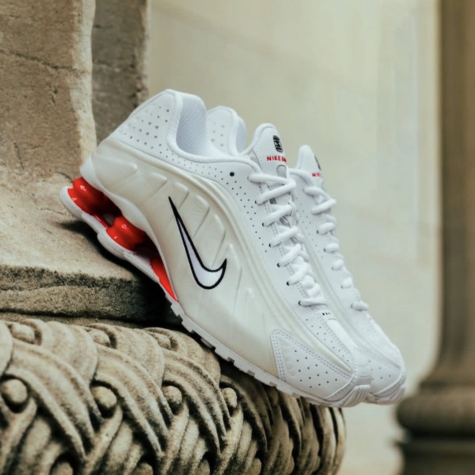 Nike Shox R4 White Picante Red 米白紅 奶油白 復古 反光 氣墊 彈簧鞋 運動鞋