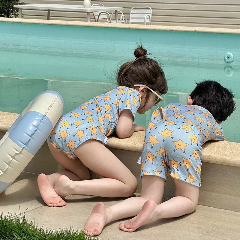 可愛星星兄弟姐妹連身泳衣套裝 / 2款