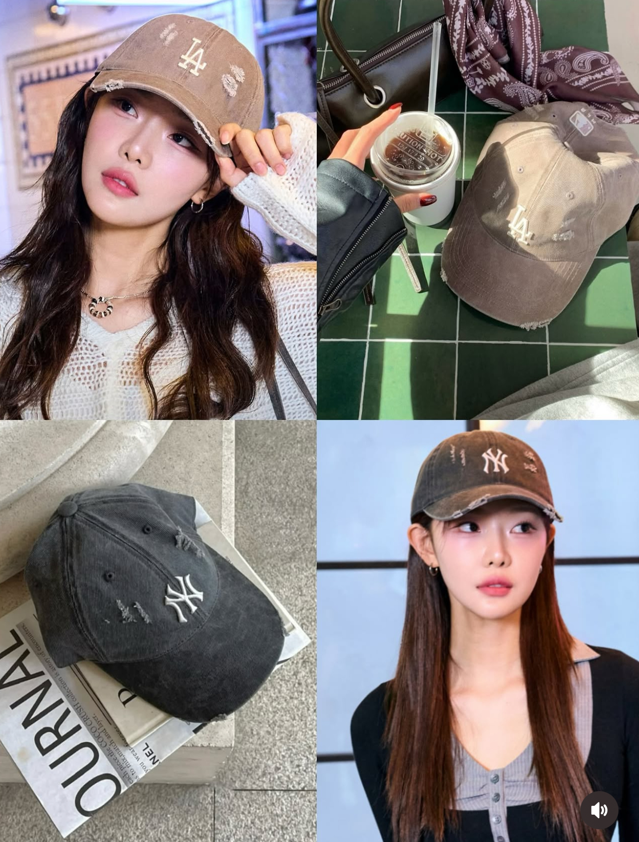 【Luxury】MLB 復古感 破壞造型 棒球老帽 藝人超愛 李時安/Karina/Angelababy 同款