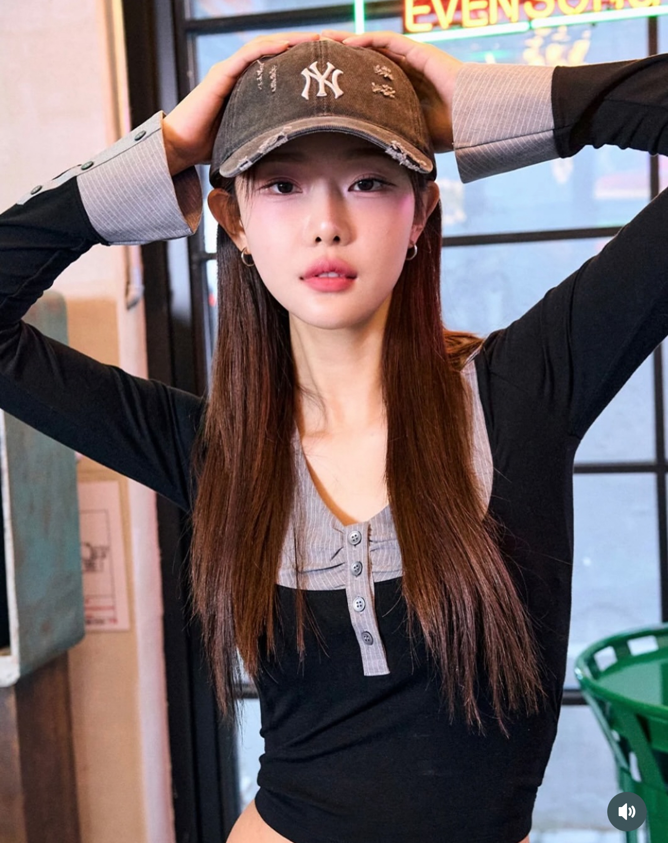 【Luxury】MLB 復古感 破壞造型 棒球老帽 藝人超愛 李時安/Karina/Angelababy 同款