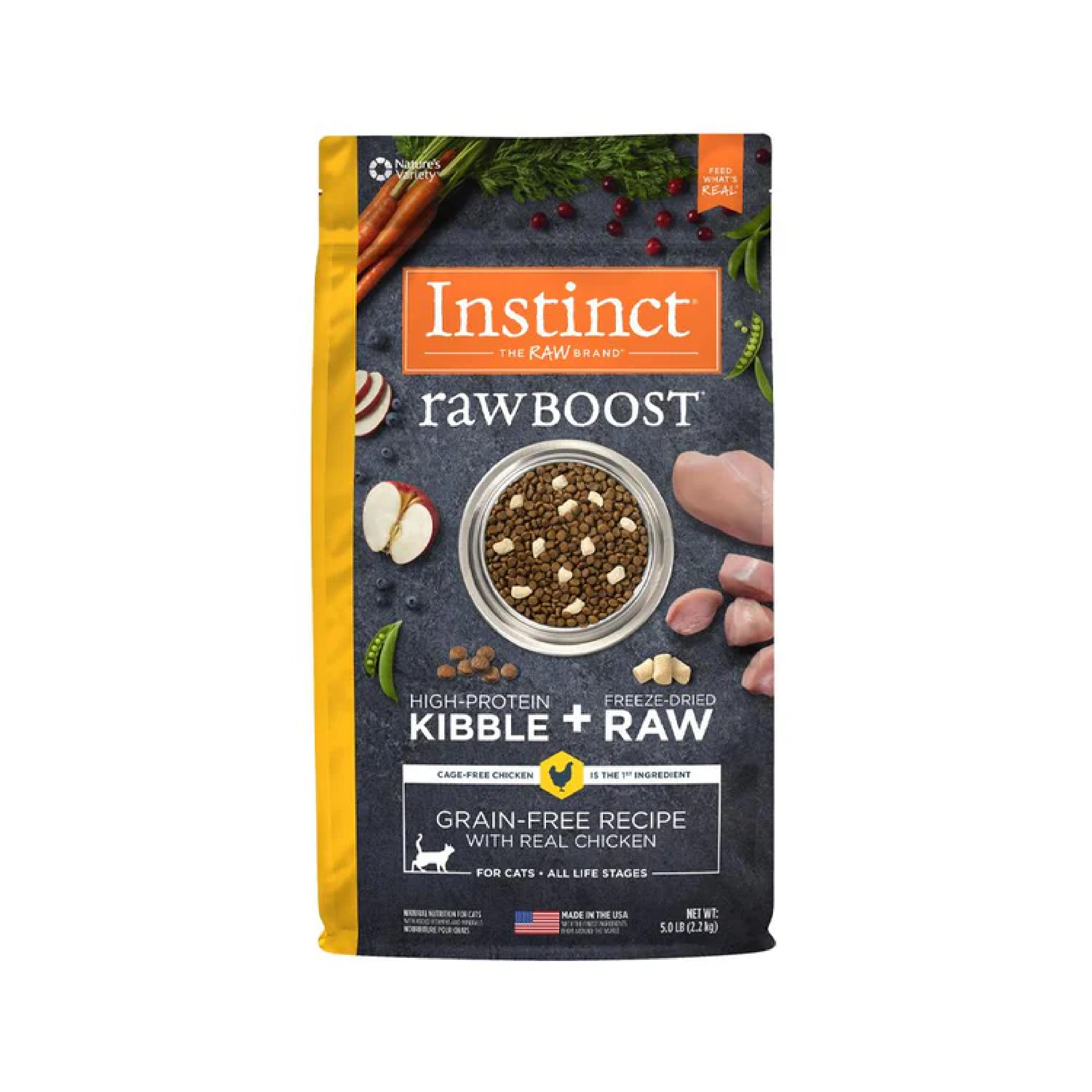rawBOOST 無穀物+凍乾生肉粒全貓糧-雞肉味 (5lb)