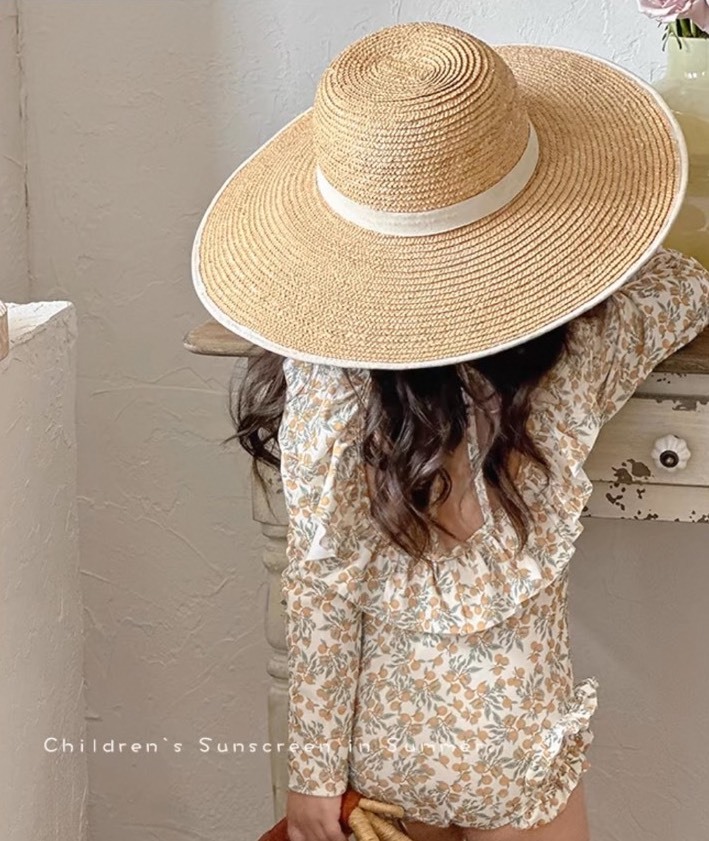 唯美花邊挖背防曬連身泳衣套裝 / 3款