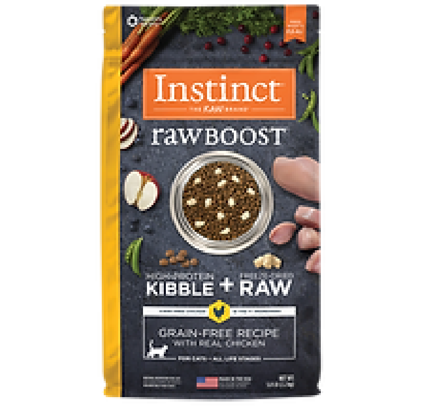 rawBOOST 無穀物+凍乾生肉粒全貓糧-雞肉味 (10lb)