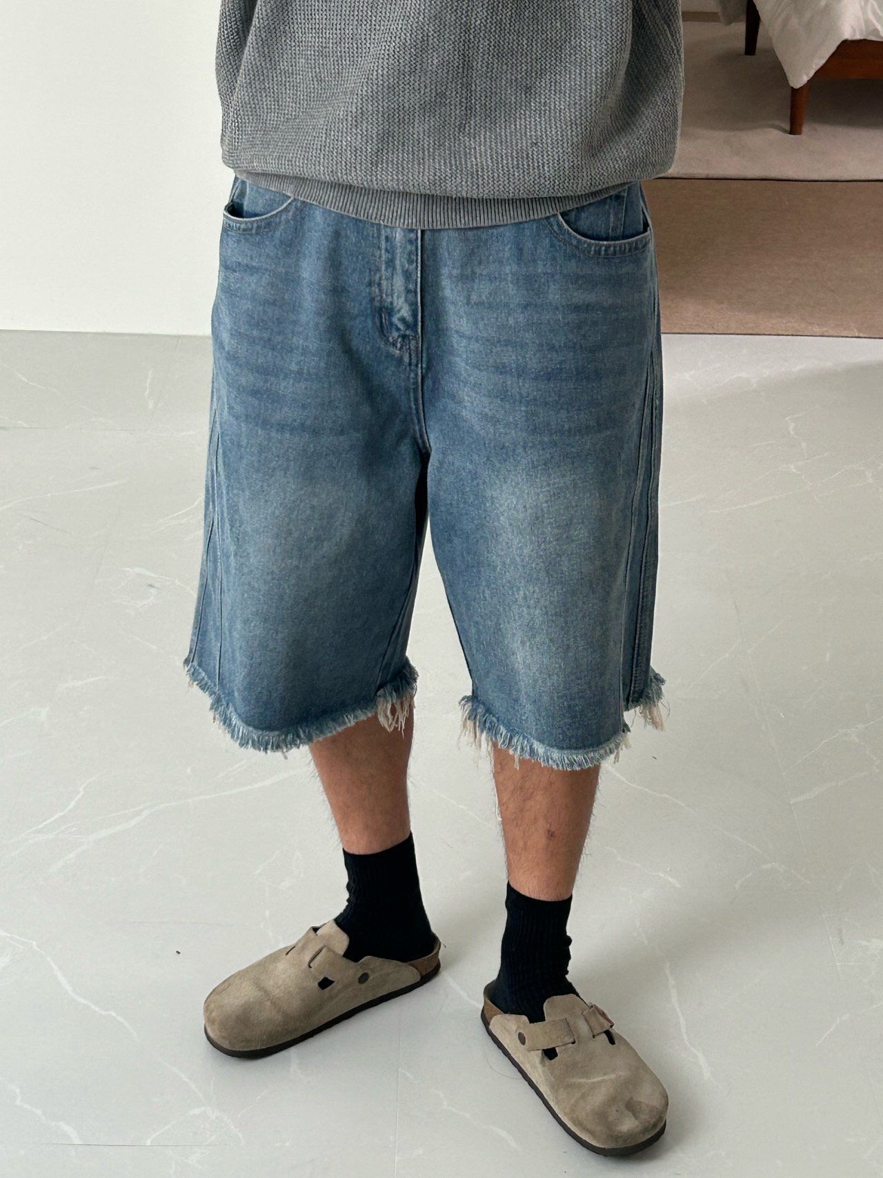 洗水牛仔短褲 Veil-043P