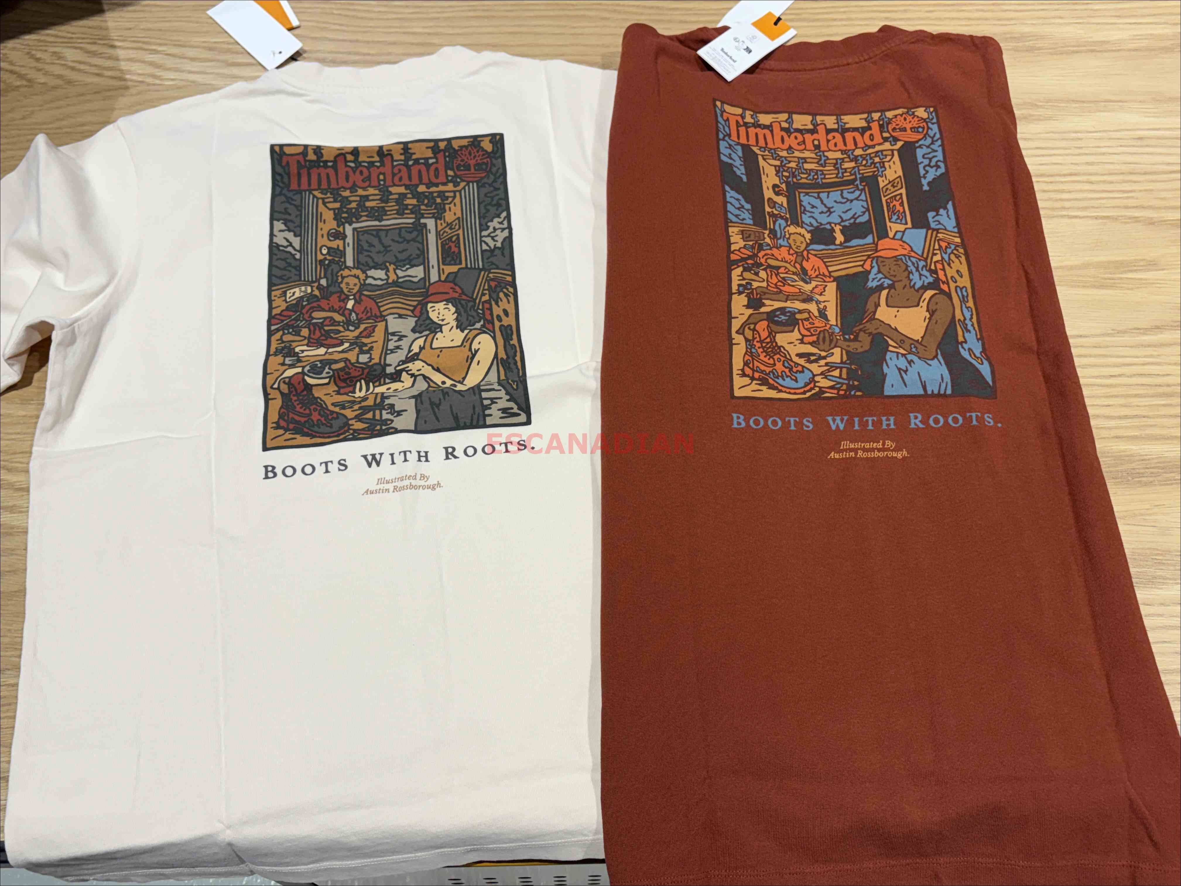 Timberland 大人 硬挺厚磅 正反圖案 短TEE (前小後大) (2色)